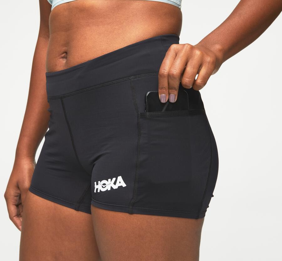 Bermudas Hoka One One Feminino Pretas - Performance Em Trico - 936-NAGUHO